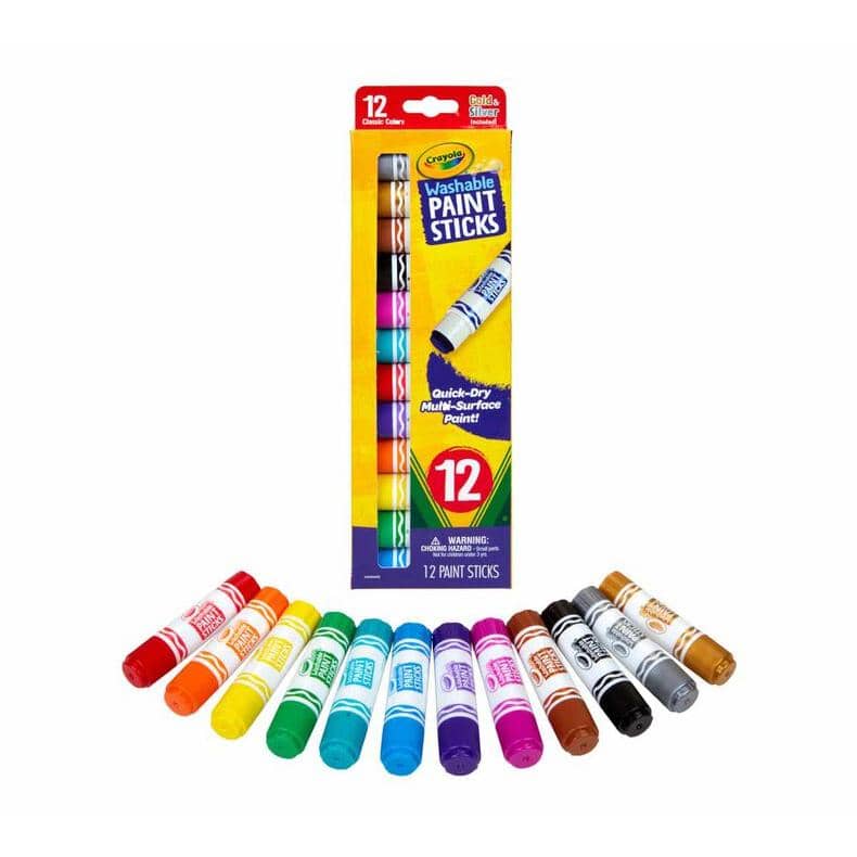 Crayola -  12 Quick Dry Washable Paint Sticks 54