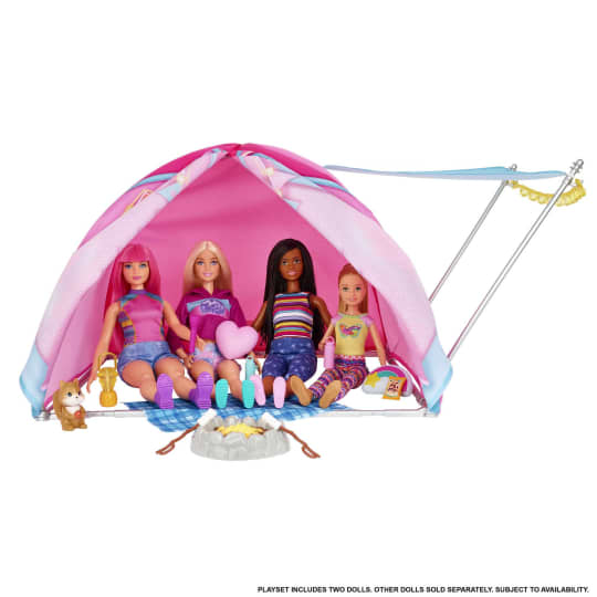 Barbie -  It Takes Two Camping Playset With Tent 2 Barbie Dolls & Accessories