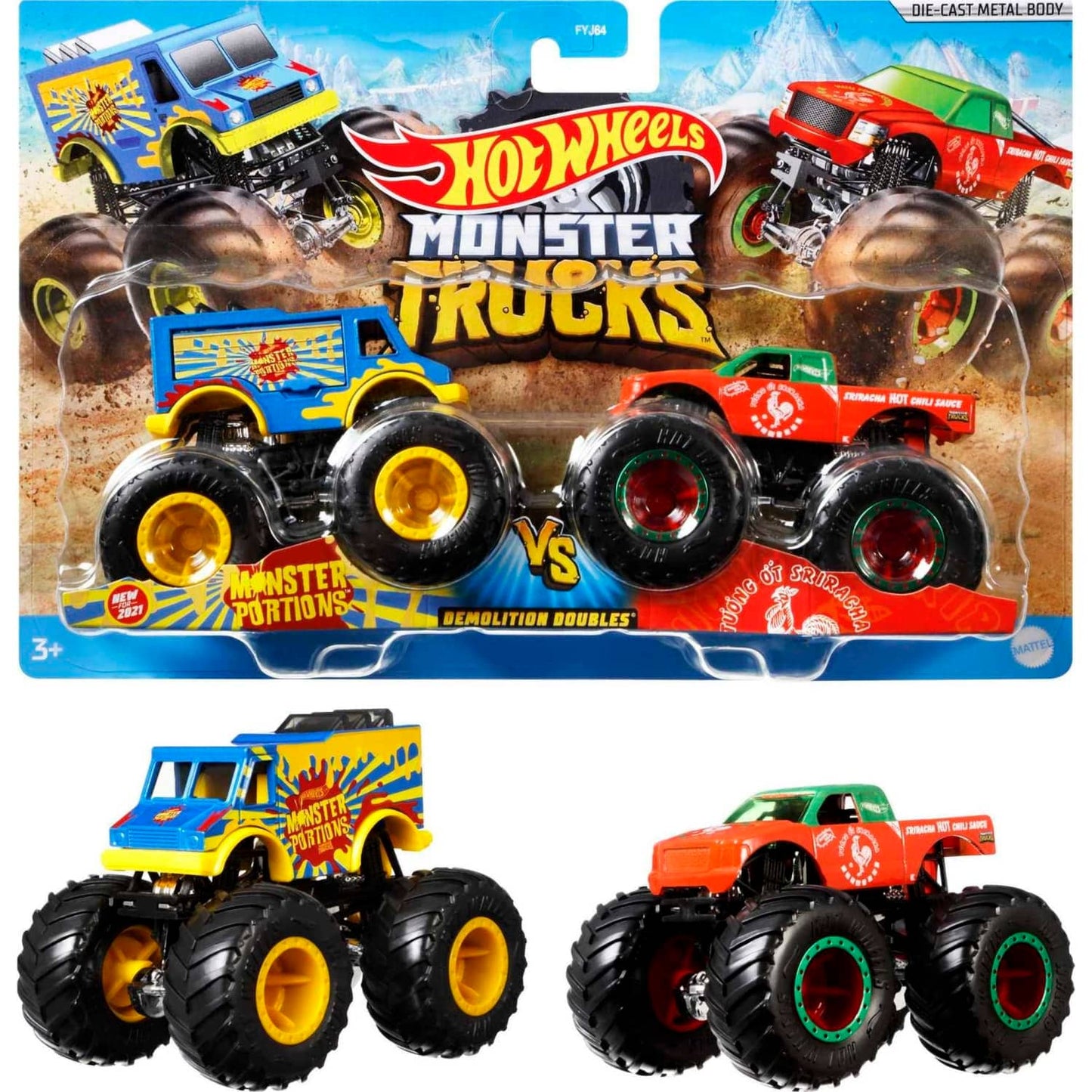 Hot Wheels - ® - Monster Trucks 1:64 Scale 2-packs
