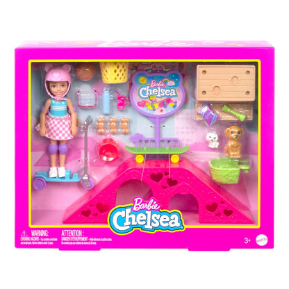 Barbie -  Chelsea Doll And Accessories Skatepark Playset With 2 Puppies And 15+ Pieces