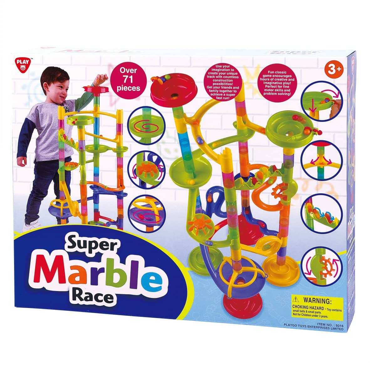 Playgo Toys Ent. Ltd  -  Super Marble Race Playset - 71 Pieces