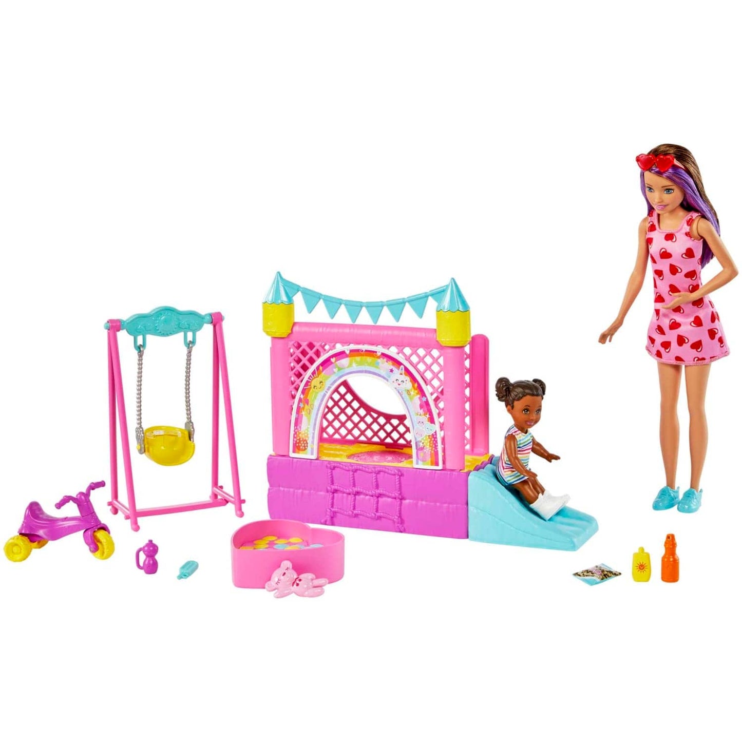 Barbie -  Skipper Babysitters Inc. Bounce House Playset With Dolls & Accessories