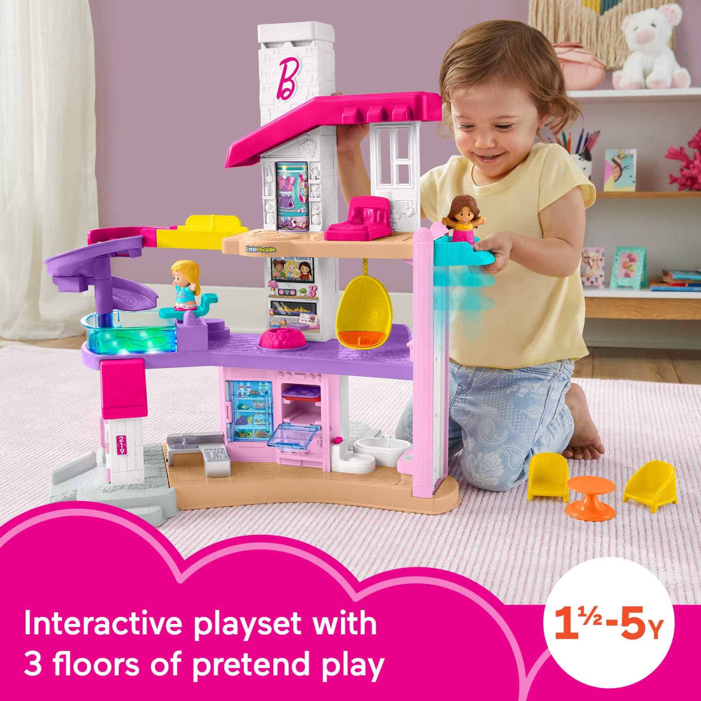 Barbie -  Little Dreamhouse Interactive Playset By Little People