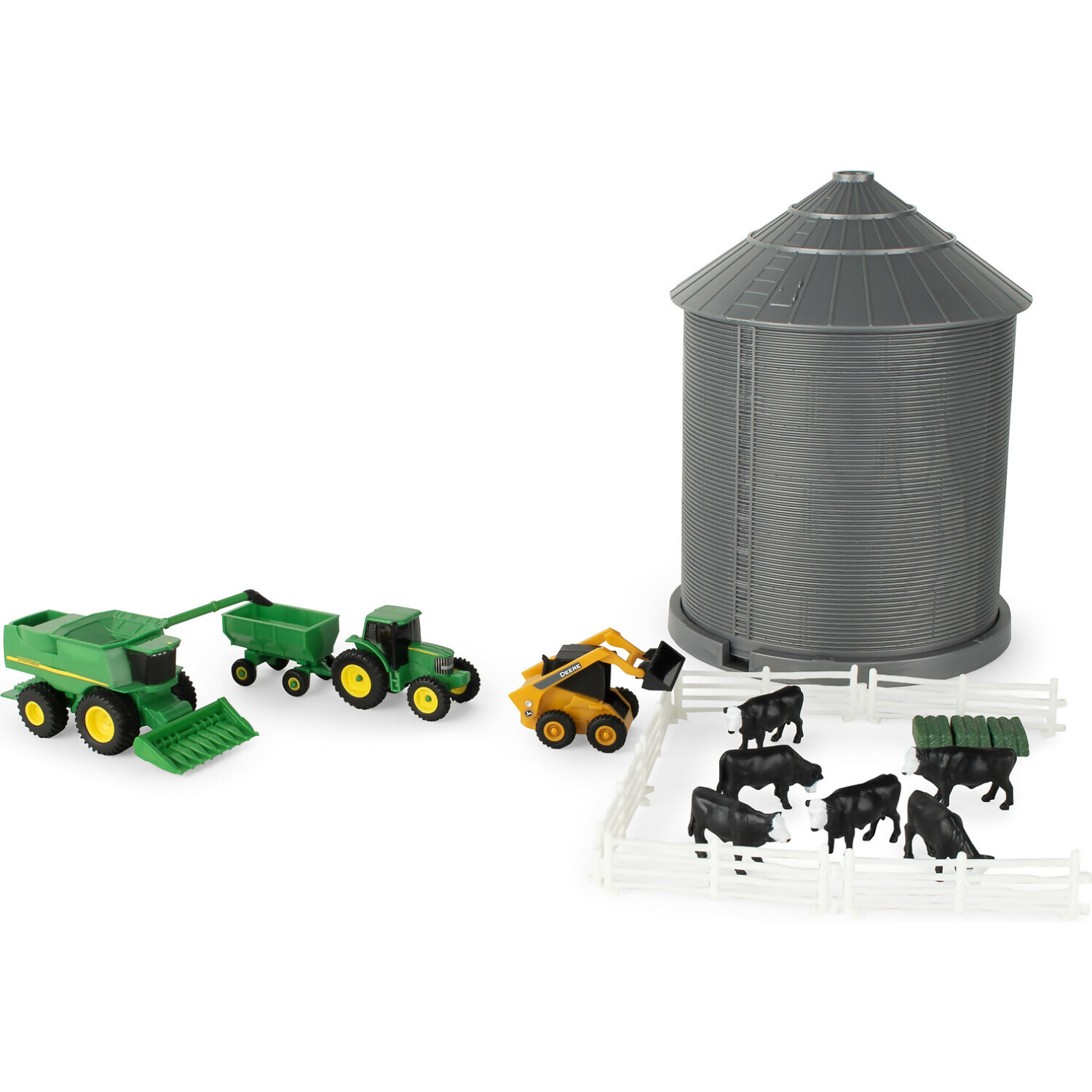 John Deere - Farm Playset With Grain Bin 20 Piece Set 1:64 Scale