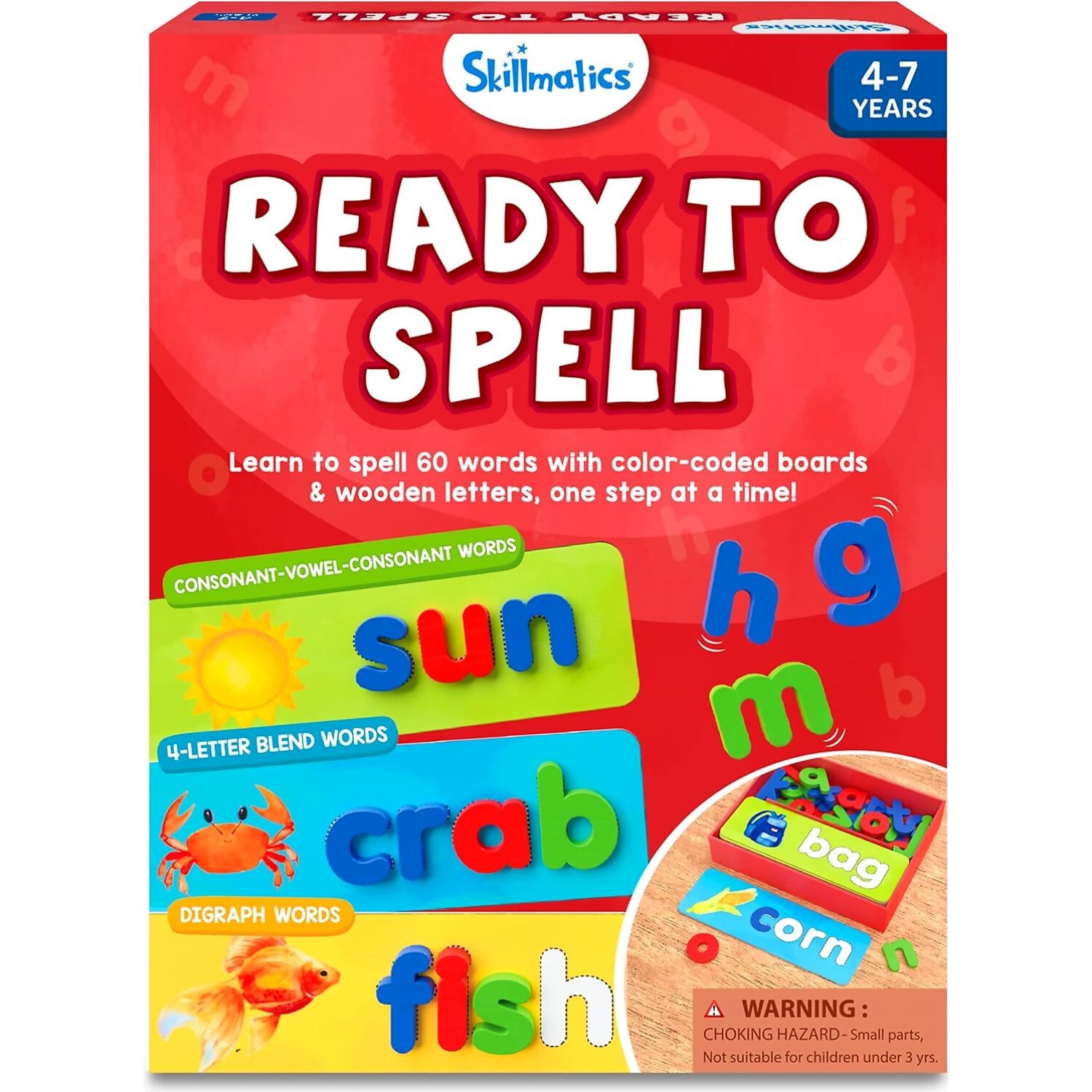 Skillmatics - Ready To Spell Game Wooden Boards