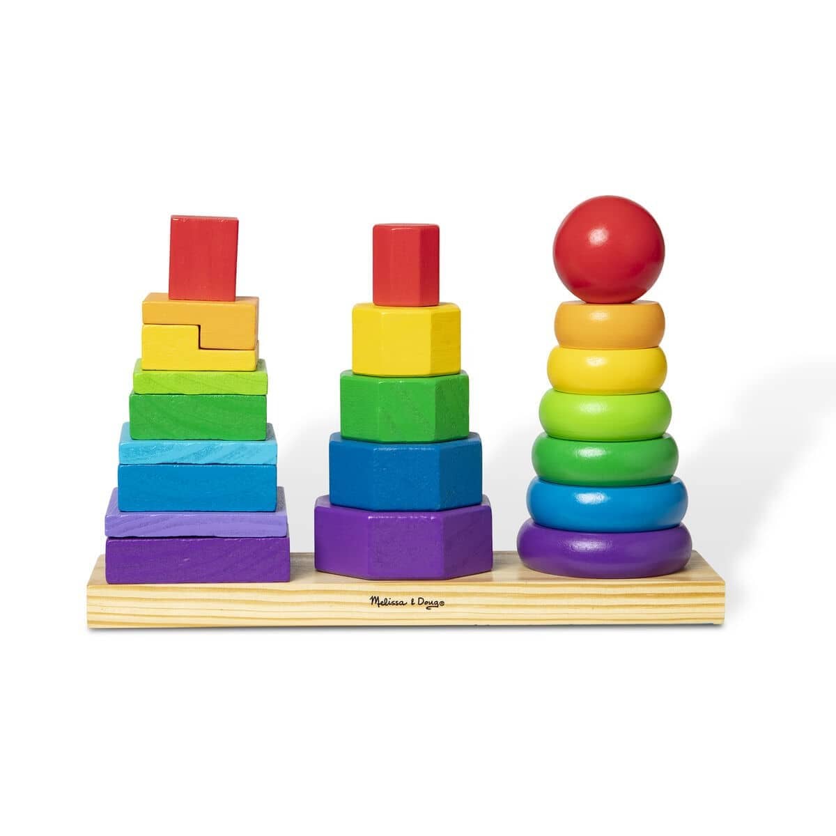 Melissa & Doug - Geometric Stacker Toddler Toy