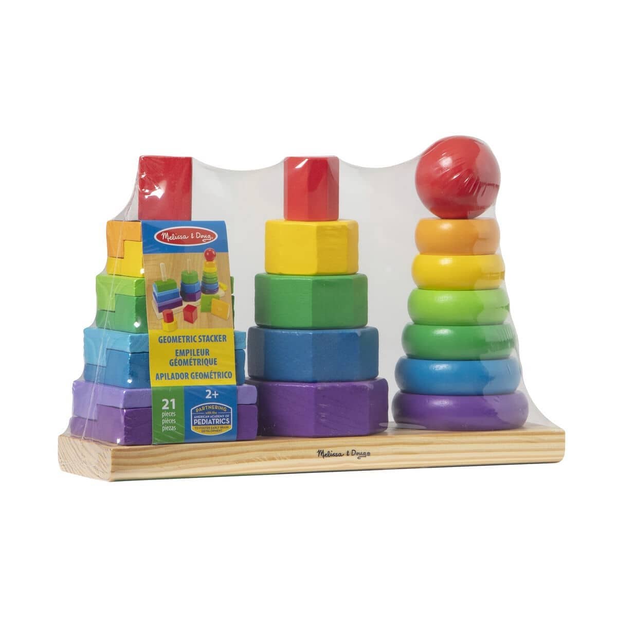 Melissa & Doug - Geometric Stacker Toddler Toy - Image 2
