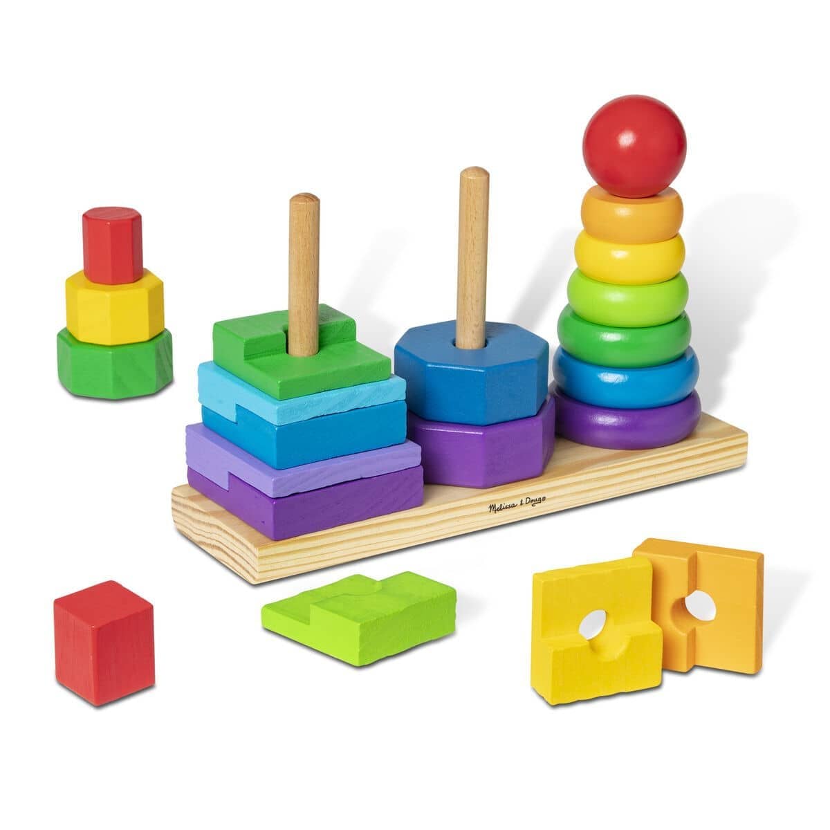 Melissa & Doug - Geometric Stacker Toddler Toy - Image 4
