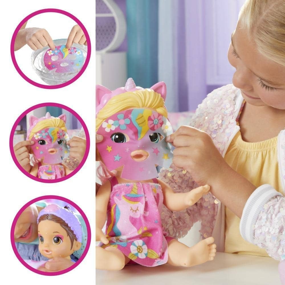 Baby Alive - Glam Spa Baby Doll Unicorn Color Reveal Nails And Makeup 12.8-inch Waterplay Toy Kids 3 And Up Blonde Hair Hasbro - Image 3