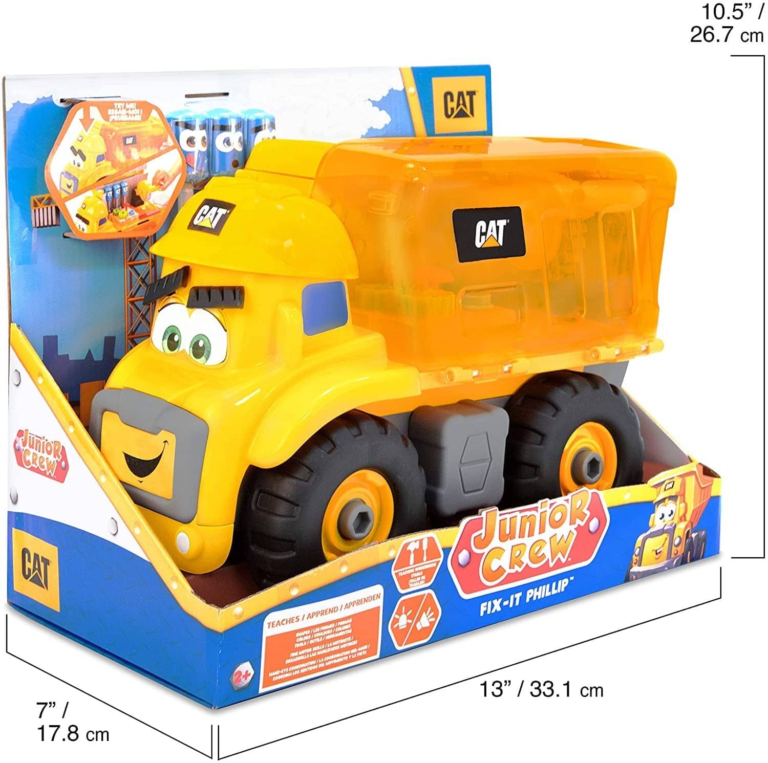 CAT® Construction Junior Crew Fix-it Phillip Preschool Construction Vehicle Set - Image 2