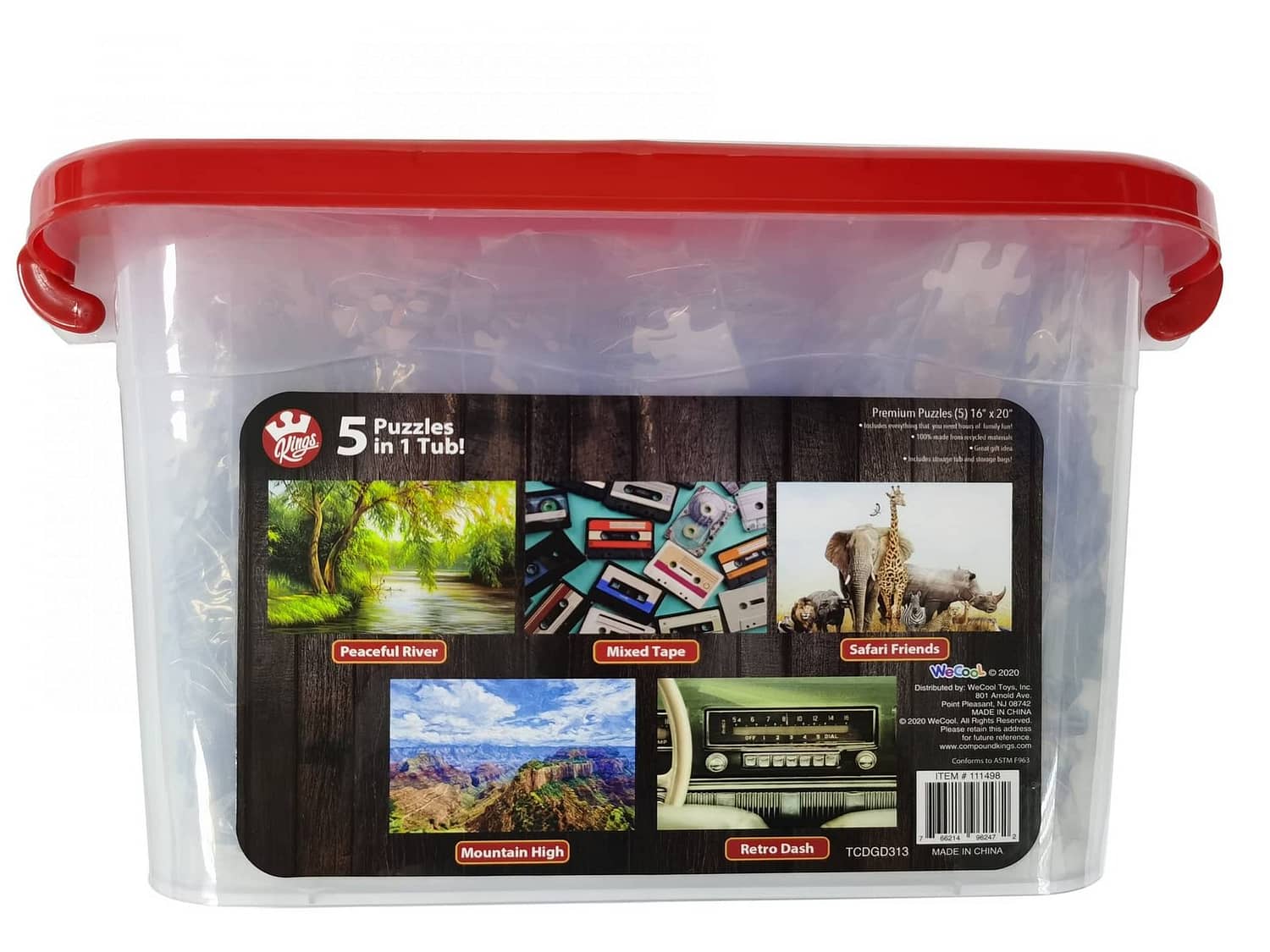 Puzzle Kings - Adult Puzzle Tub 5 In 1 - Jigsaw Puzzles 500 Pieces