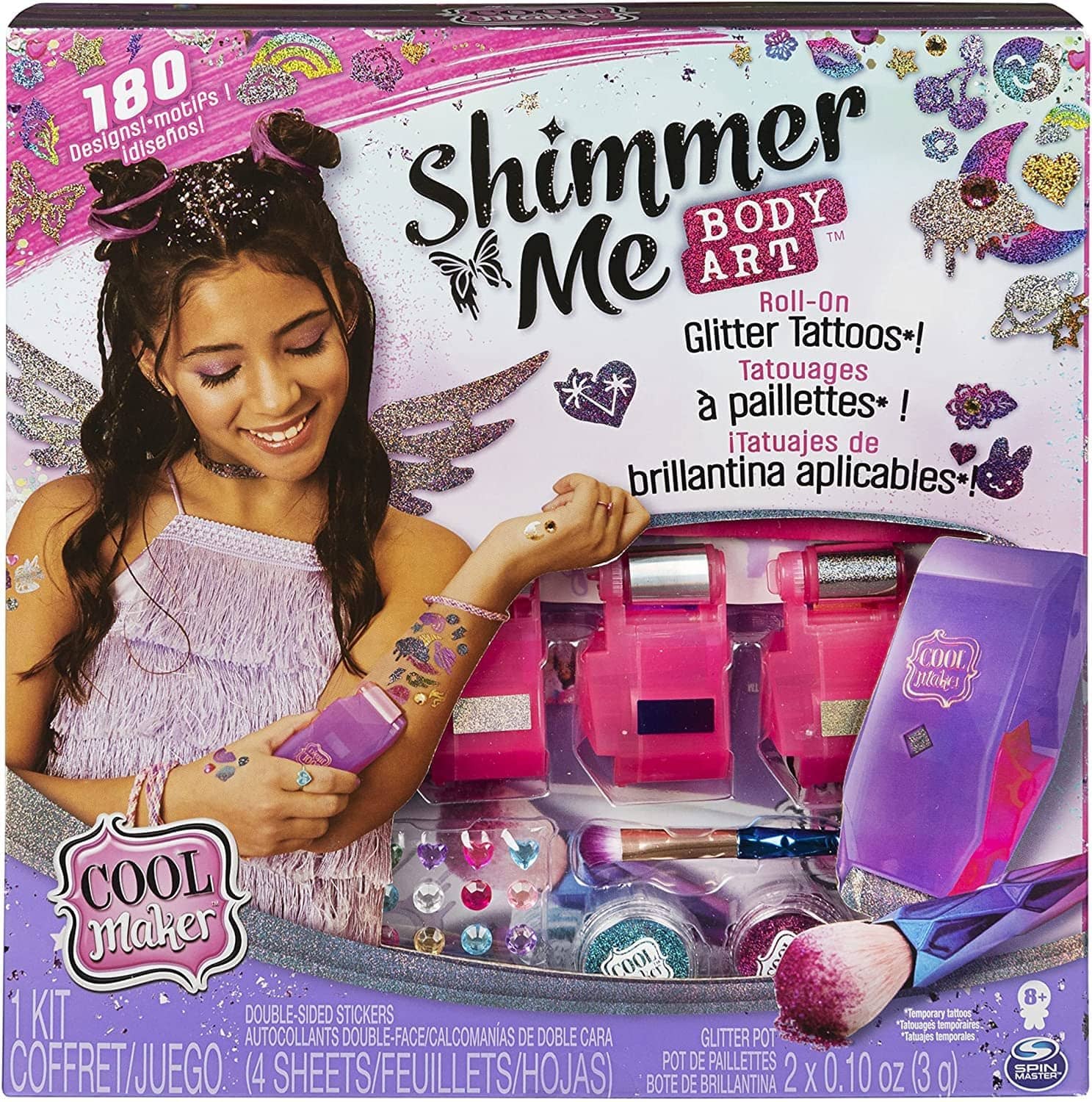 Cool Maker Shimmer Me Body Art With Roller 4 Metallic Foils And 180 Designs Temporary Tattoo Kids Toys For Ages 8 And Up Toys & Games
