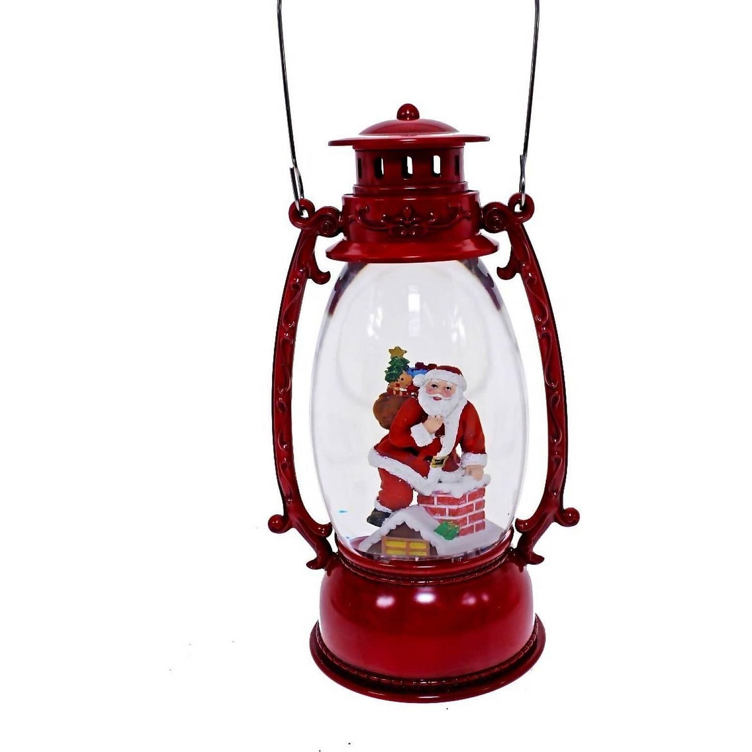 Cotton Candy - Xmas Red Oval Lantern Santa Chimney