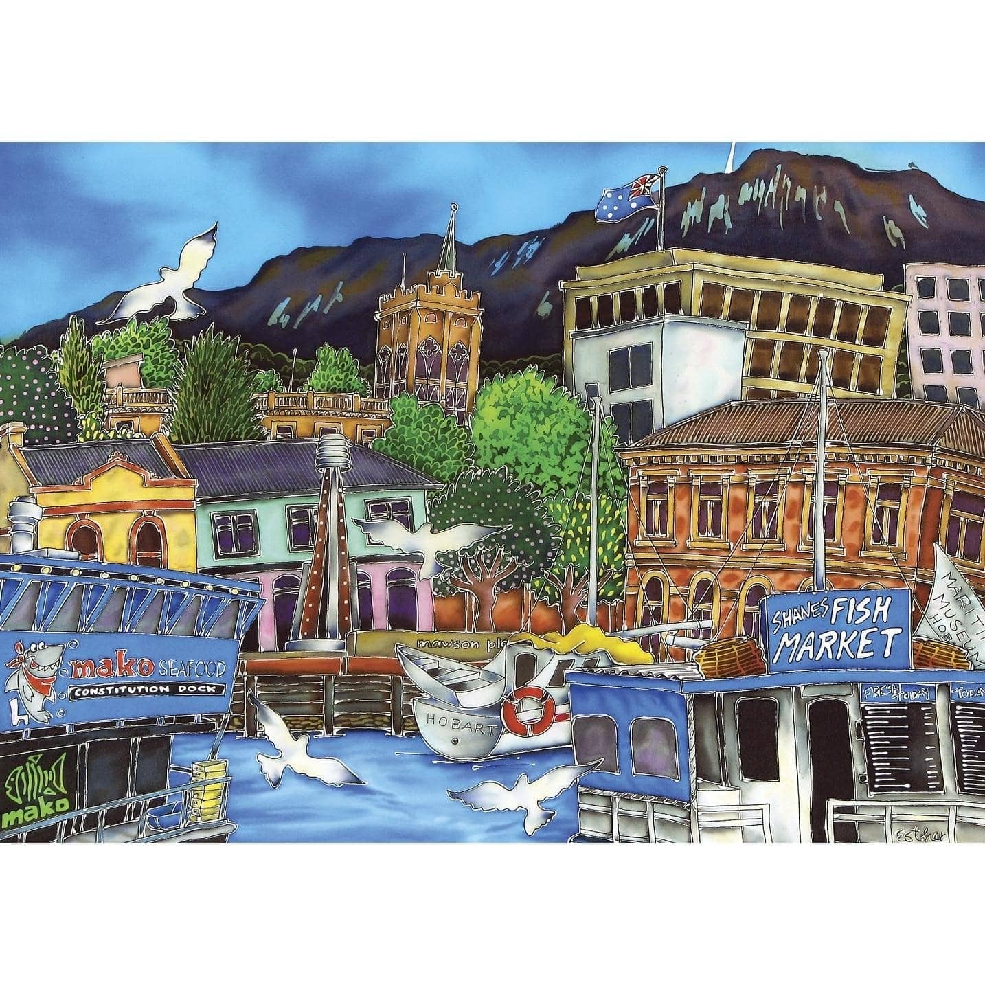 Blue Opal - Constitution Dock Tasmania Jigsaw Puzzle 1000 Pieces