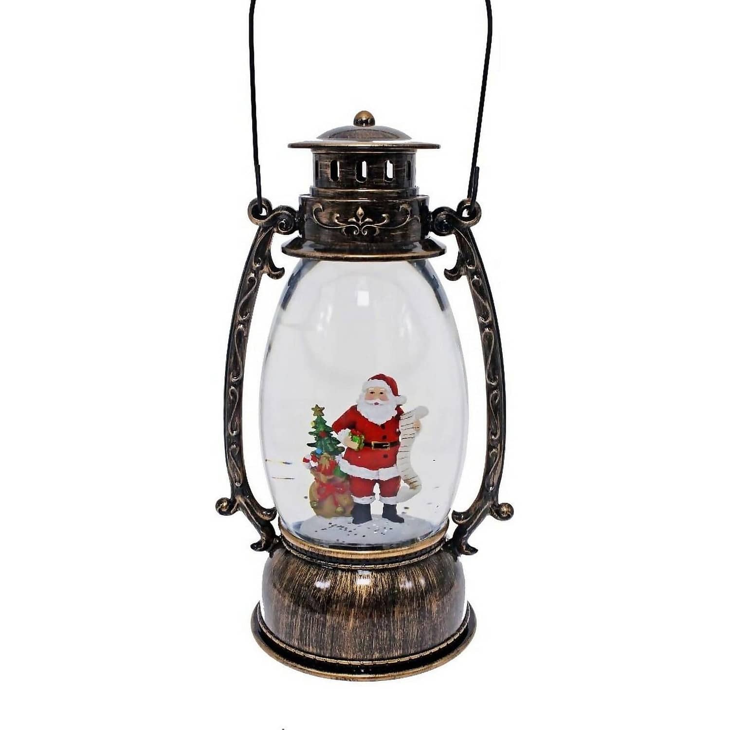 Cotton Candy - Xmas Brass Oval Lantern Santa List
