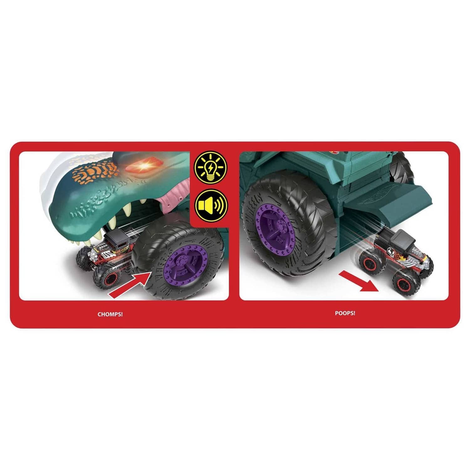Hot Wheels® - Monster Trucks Car Chompin Mega-wrex Vehicle Mattel - Image 3