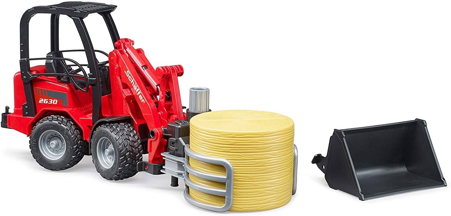 Bruder - Compact Loader 2630 Farm Tractor With Shovel Bale Gripper And 1 Round Hay Bale - Image 2