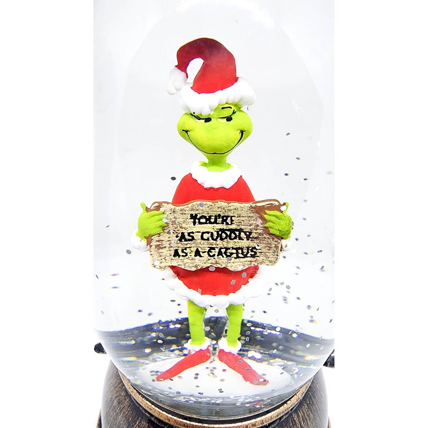 Cotton Candy - Xmas Dr. Seuss Grinch ‘ You’re Cuddly As A Cactus ’ Brass Lantern - Image 3
