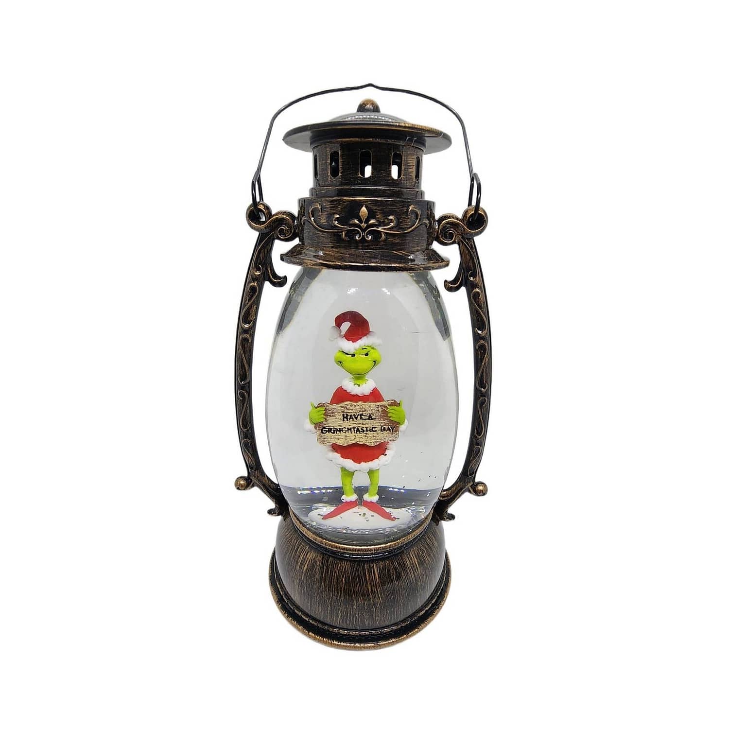 Cotton Candy - Xmas Dr. Seuss Grinch ‘ Have A Grinchtastic Day ’ Brass Lantern - Image 4