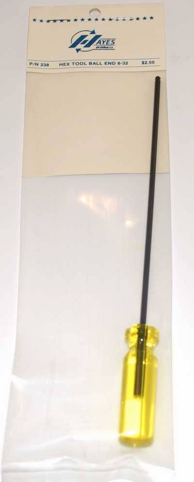 HAYES HEX TOOL BALL END 6-32
