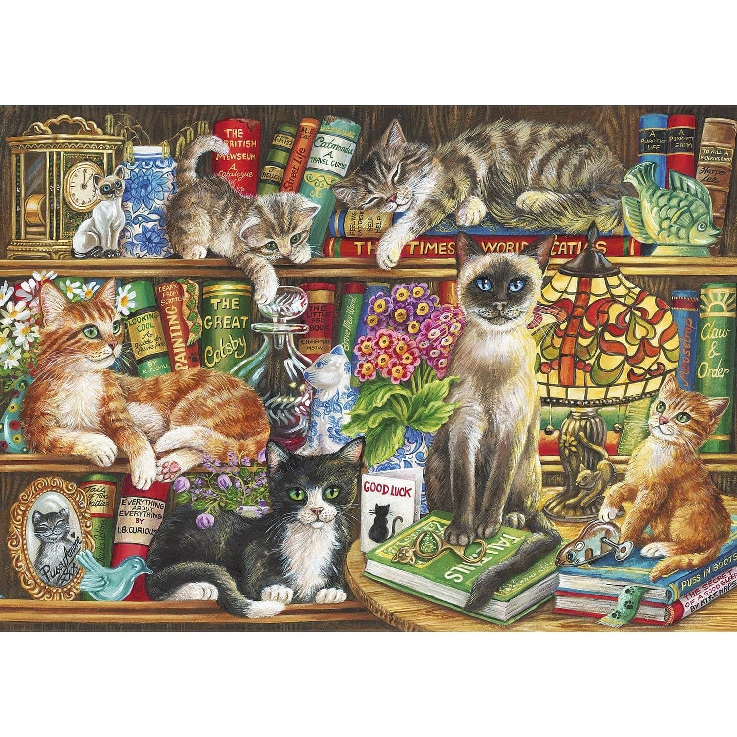 Gibsons - Puss In Books - Jigsaw Puzzle 1000 Pieces - Image 2