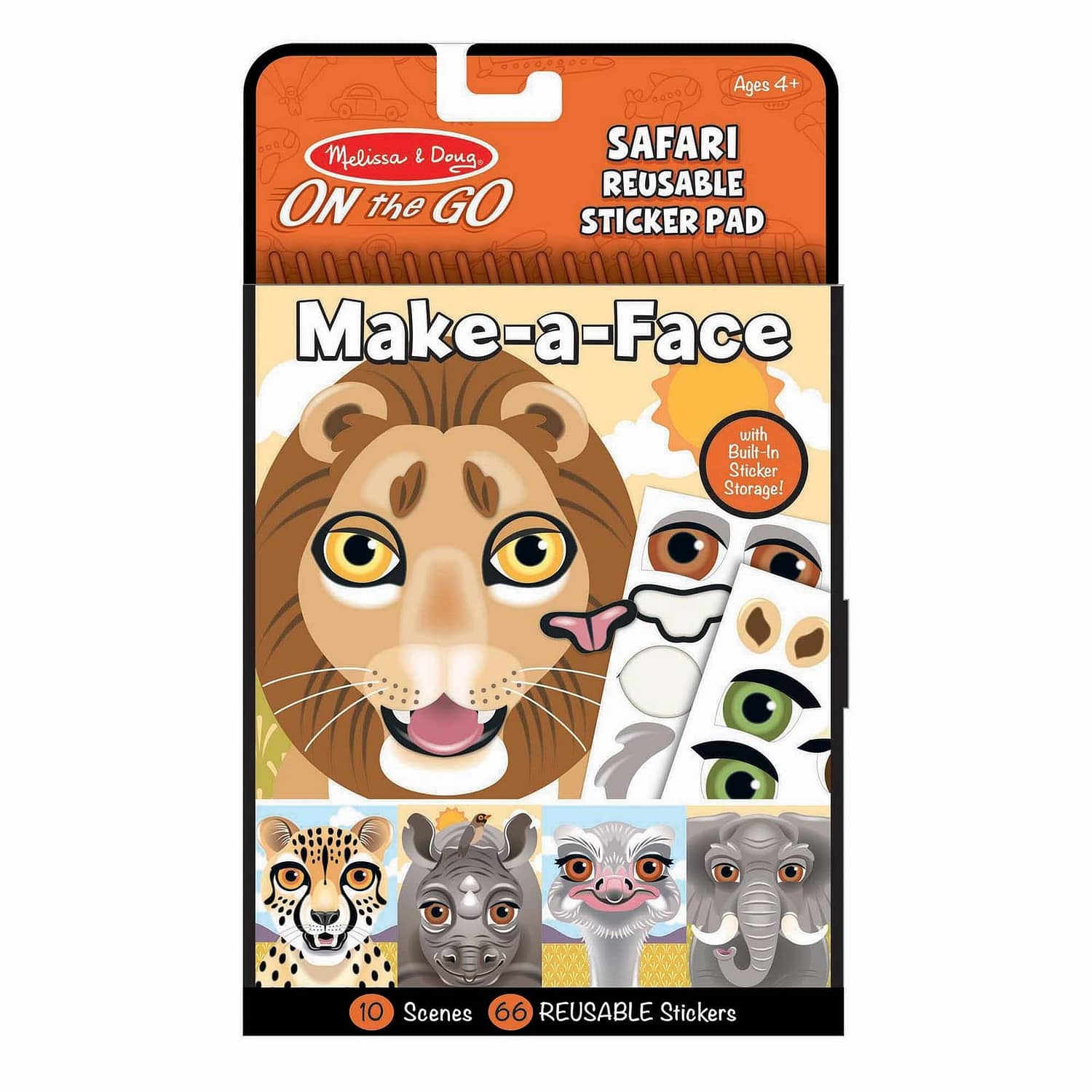 Melissa & Doug - Make-a-face - Safari Reusable Sticker Pad - On The Go Travel - Image 3