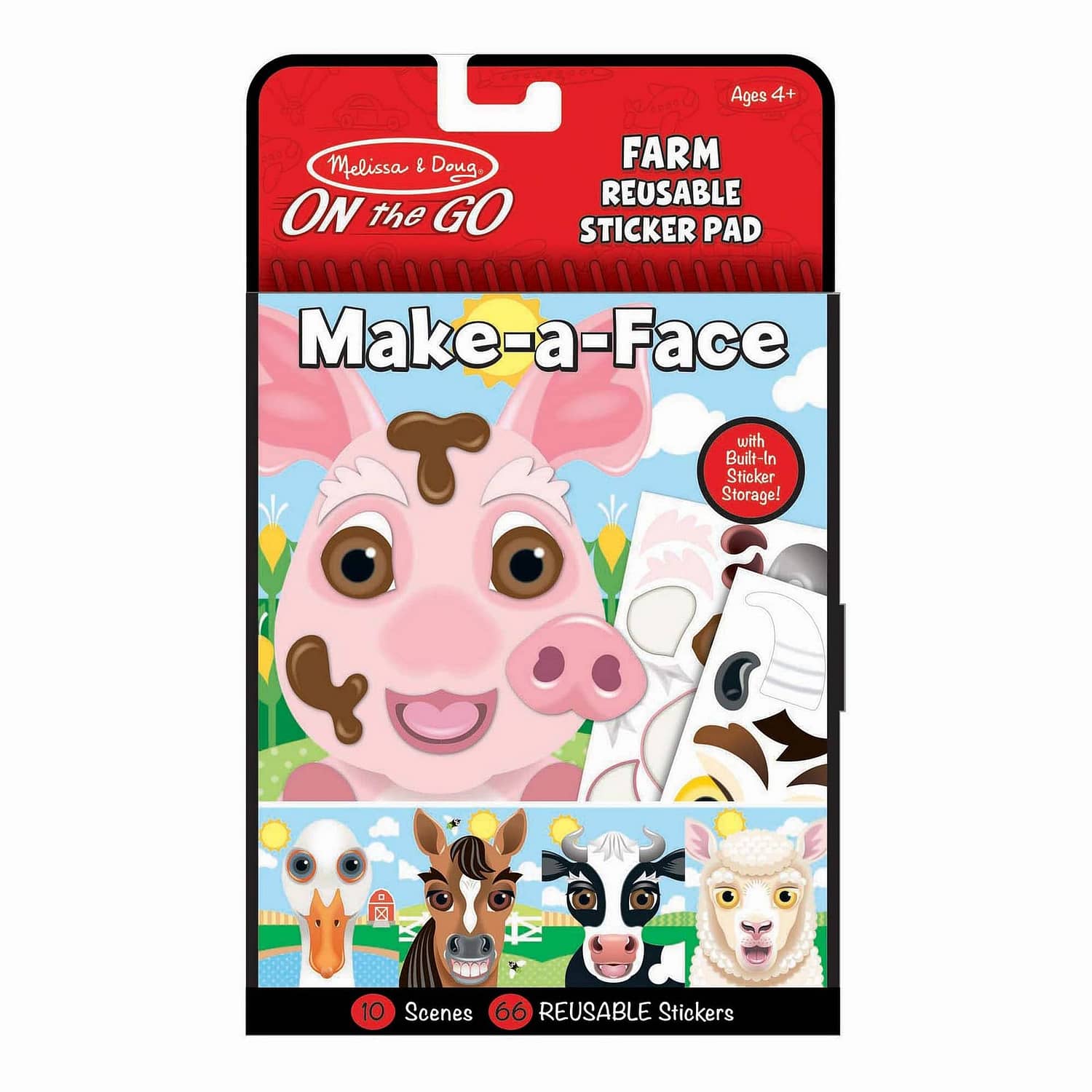 Melissa & Doug - Make-a-face - Farm Reusable Sticker Pad - On The Go Travel Activity - Image 2