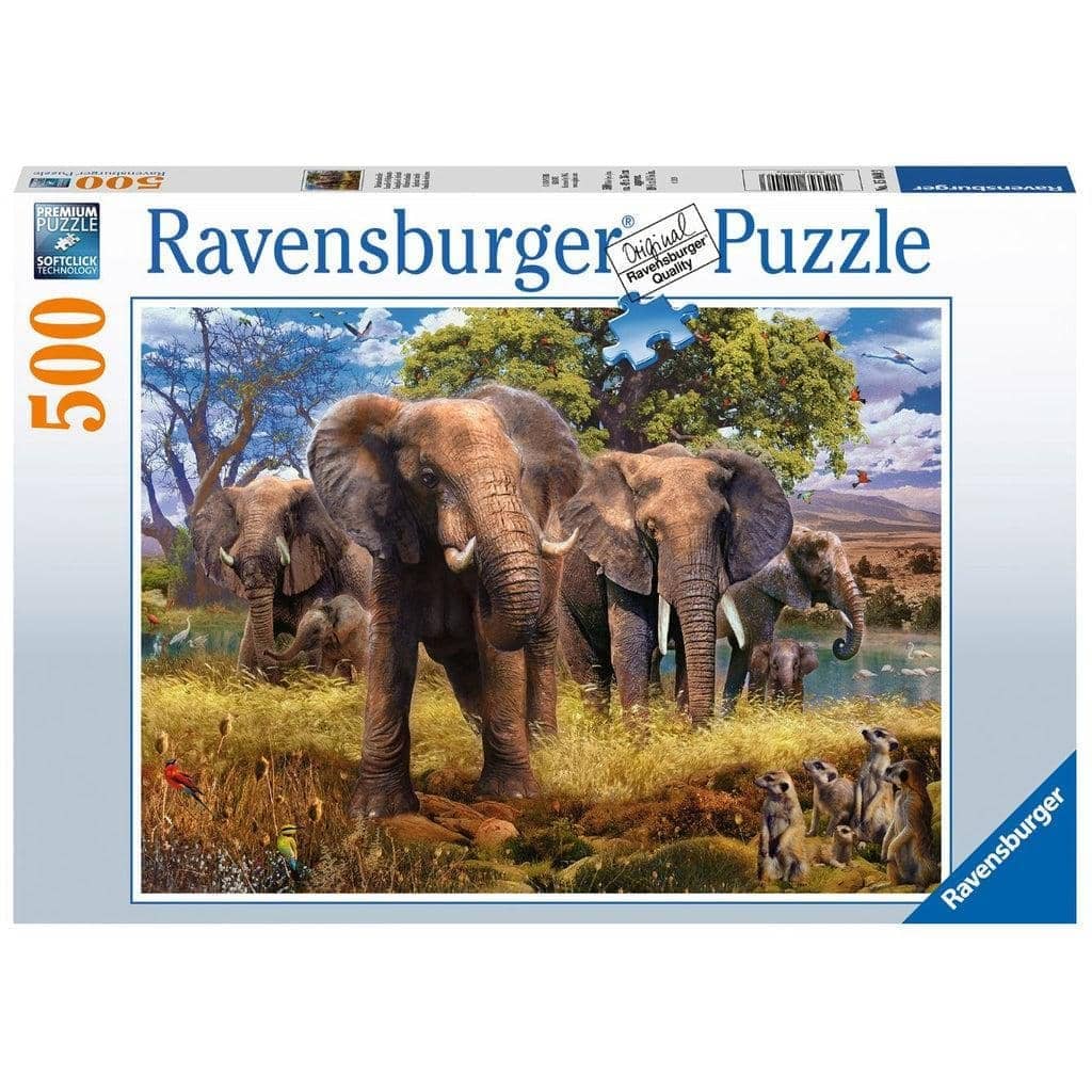 Ravensburger - Elephant Family Jigsaw Puzzle 500 Pieces