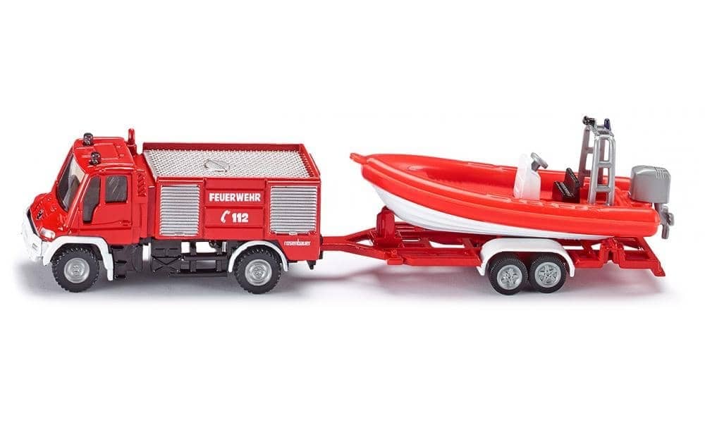 Siku - Unimog Fire Engine With Boat Fire Rescue