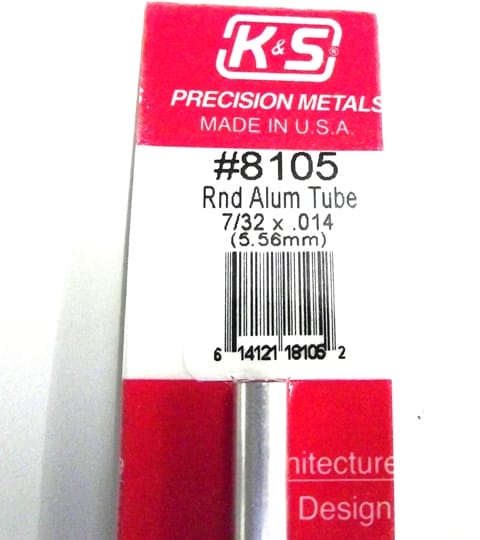 K&S METAL ROUND #8105 7/32' OD  ALUMINIUM TUBE 1PC
