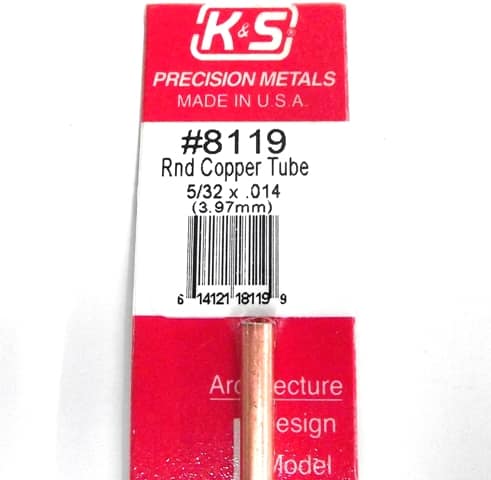 K&S METAL #8119 5/32' OD COPPER TUBE 1PC