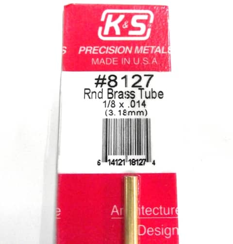K&S METAL #8127 1:8' OD BRASS TUBE 1PC