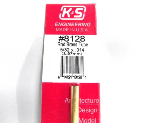 K&S METAL #8128 5/32' OD BRASS TUBE 1PC