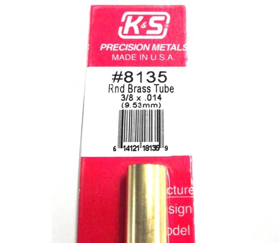 K&S METAL #8135 3/8' OD BRASS TUBE 1PC