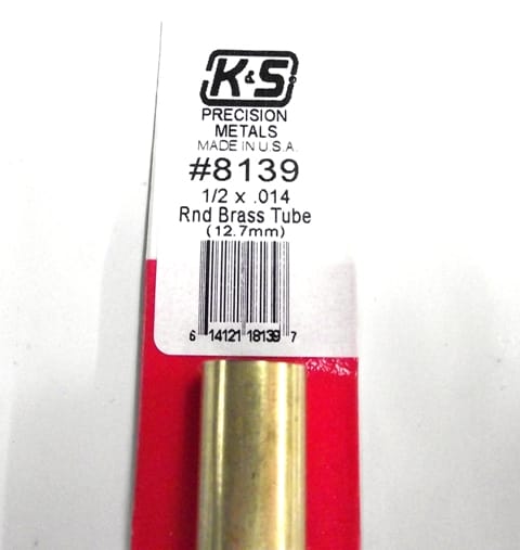 K&S METAL #8139 1:2' OD BRASS TUBE 1PC
