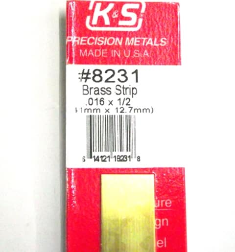 K&S METAL #8231 .016 X 1:2' BRASS STRIP 1PC
