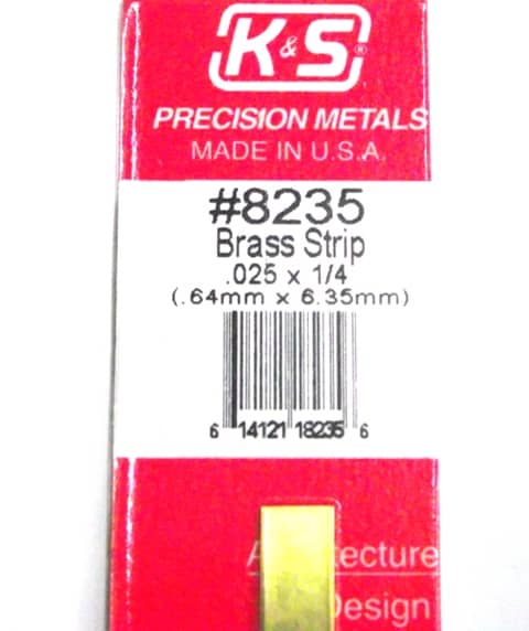 K&S METAL #8235 .025 X 1:4' BRASS STRIP 1PC