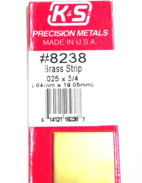 K&S METAL #8238 .025 X 3/4' BRASS STRIP 1PC