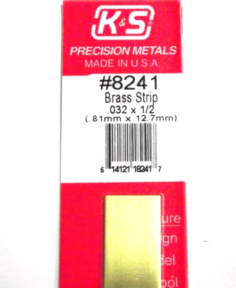 K&S METAL #8241 .032 X 1:2' BRASS STRIP 1PC