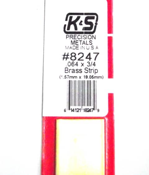 K&S METAL #8247 .064 3/4' BRASS STRIP 1PC