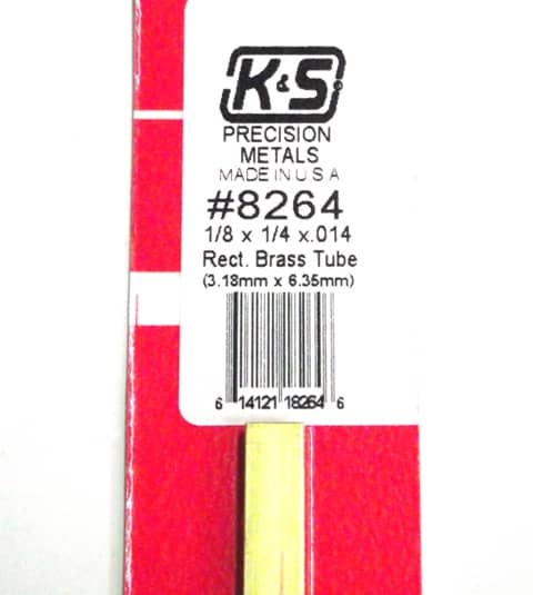 K&S METAL #8264 1:8 X 1:4 RECTANGLE BRASS TUBE 1PC
