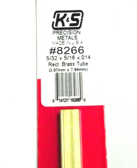 K&S METAL #8266 5/32 X 5/16 RECTANGLE BRASS TUBE1PC