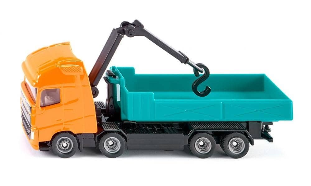 Siku - Volvo Roll-off Tipper With Crane Transport  Load-up