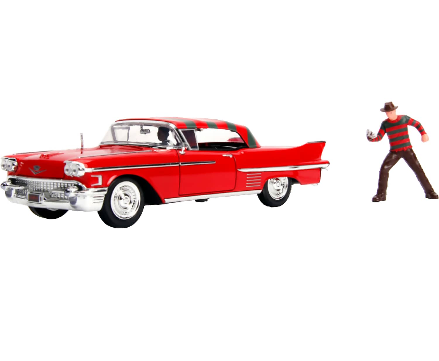 Jada Toys - Hollywood Rides 1:24 Die-Cast 1958 Cadillac Series 62 With Freddy Krueger Figure – A Nightmare On Elm Street Collectible