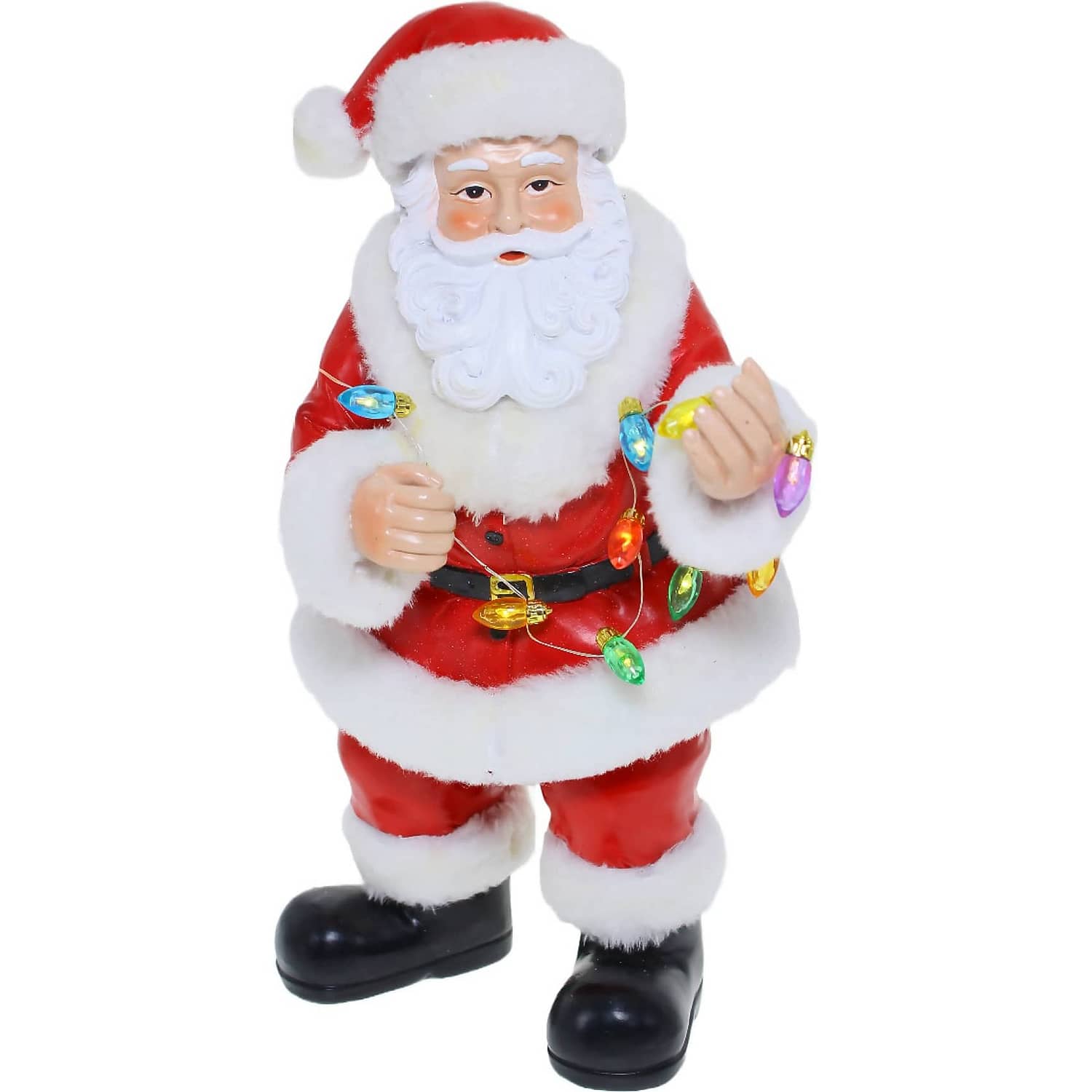 Cotton Candy - Xmas Standing Santa With String Lights LED