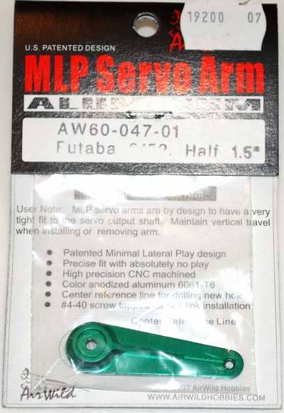 AIR WILD  ALUMINIUM SERVO ARM HALF 1.5' SUIT 9152 FUTABA SERVO