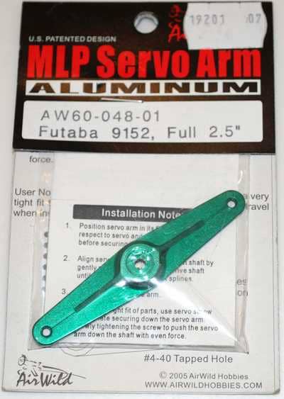 AIR WILD ALUMINIUM SERVO ARM FULL 2.5' SUIT 9152 FUTABA SERVO