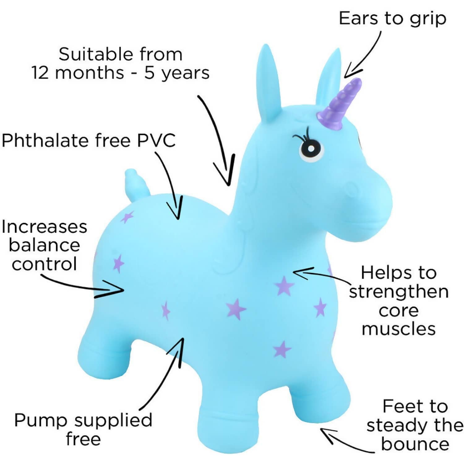 Happy Hopperz - Turquoise Unicorn - Image 2