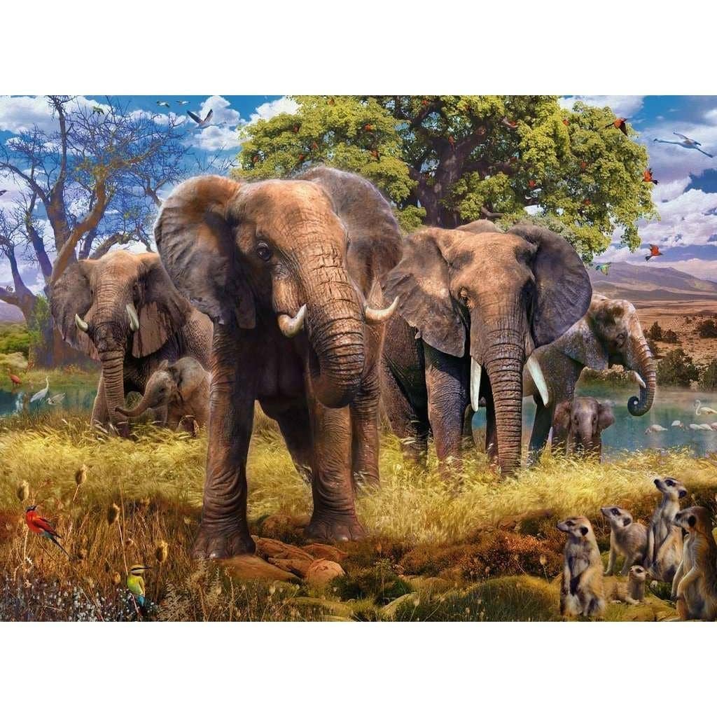 Ravensburger - Elephant Family Jigsaw Puzzle 500 Pieces - Image 2