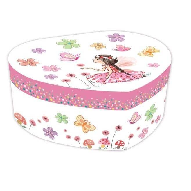 Heart Shaped Jewel Box With Flower Girl